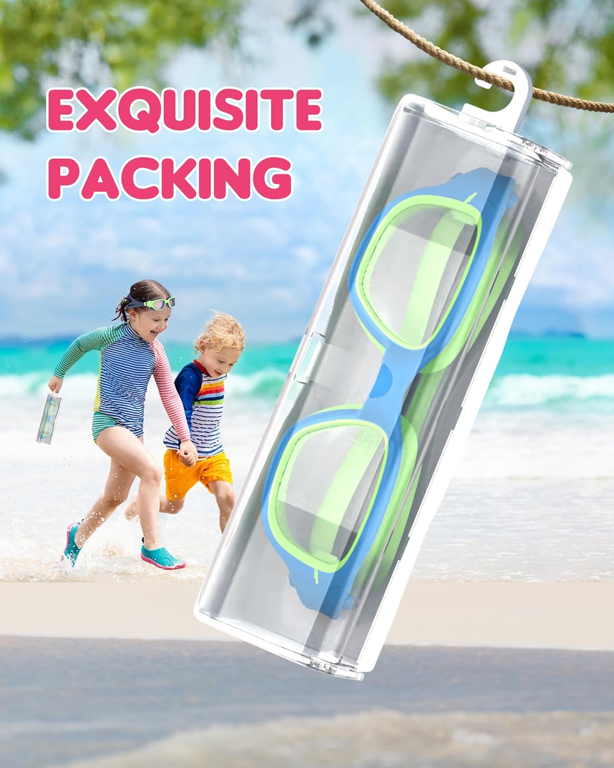 Kids Swim Goggles,Swimming Goggles for Kids 6-14, Anti-Fog UV Protection Pool Glasses for Boys Girls