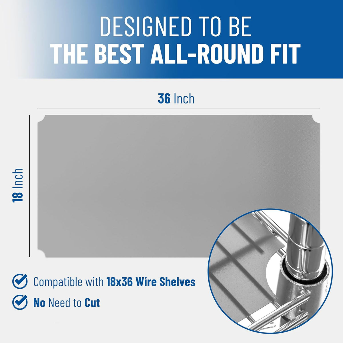 Sterling Shelf Liners Wire Rack Covers: Long-Lasting Shelf Liner Cover for Wire Shelving: Premium Cover Mats for Shelves in Pantry, Closet, etc: 18x36 Inch: Graphite, Set of 4