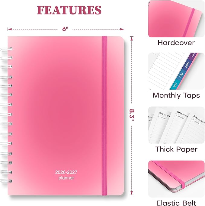 Planner 2026-2027 Weekly & Monthly Academic Planner, 6" x 8.3"