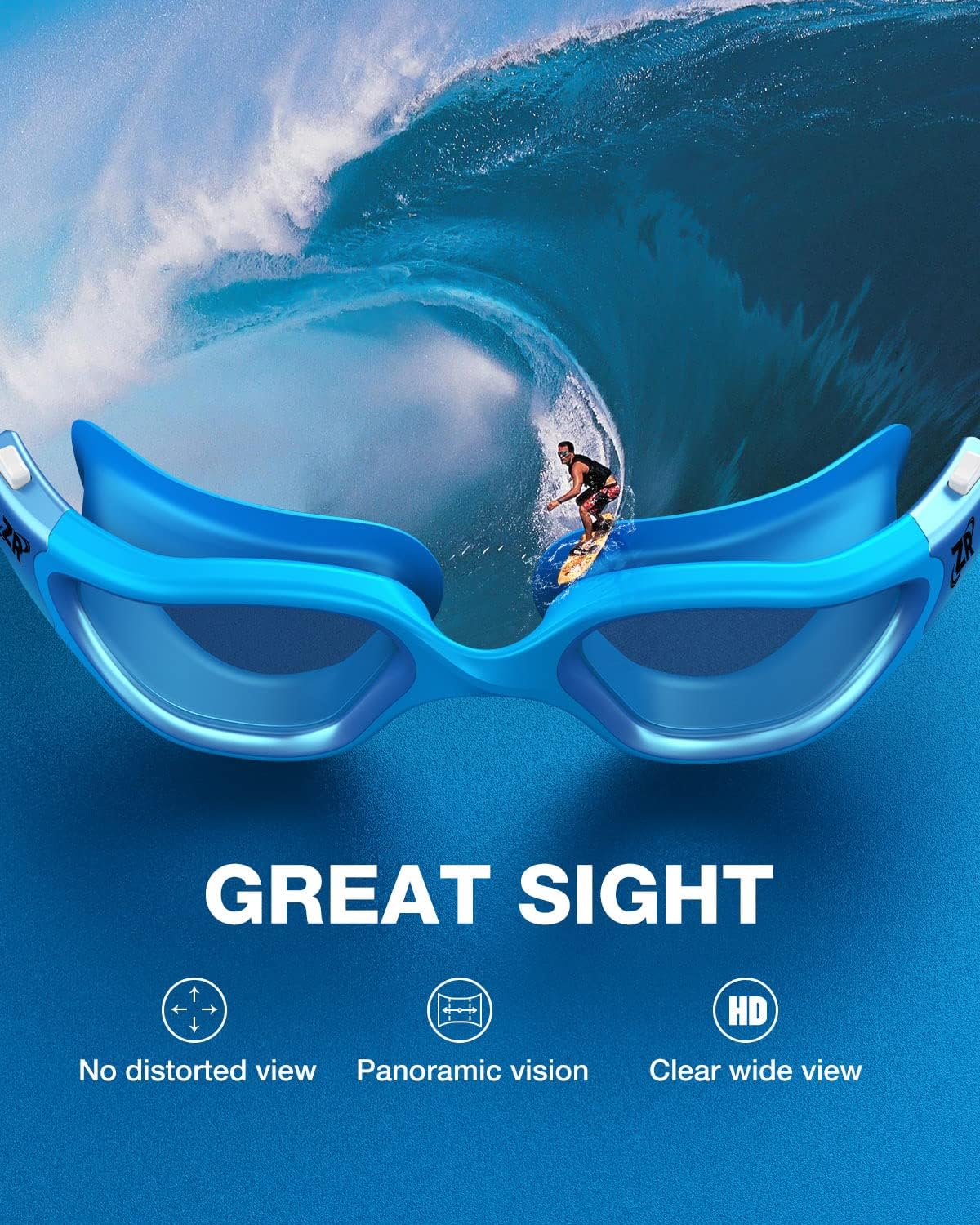 ZIONOR Swim Goggles, G1 MAX Polarized Anti-Fog Swimming Goggles for Men Women