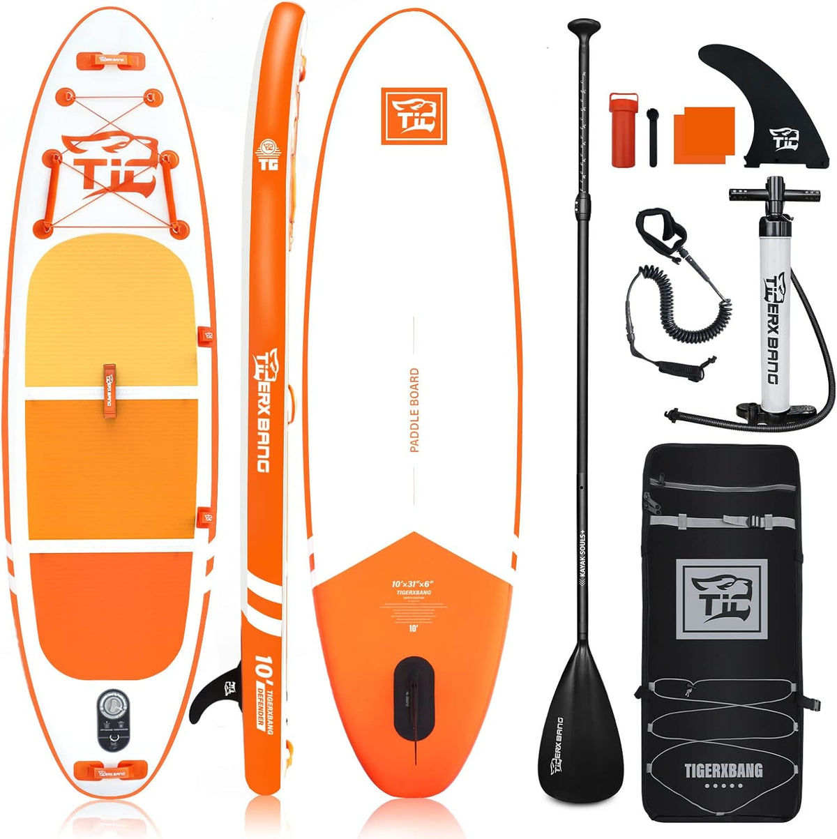 Inflatable Paddle Board with Premium SUP Board Accessories, Allround Paddle Boards for Adults/Kids,Stand Up Paddle Board Defender Collection