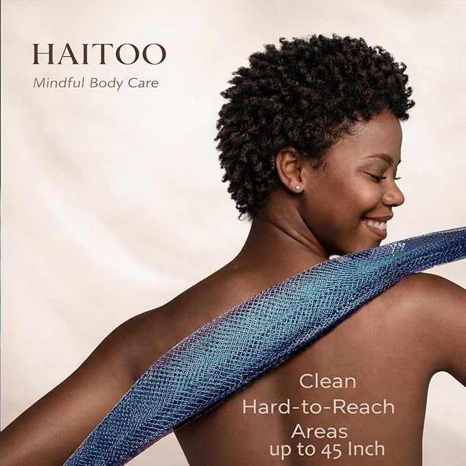 African Net Sponge Authentic, 3 Pieces African Exfoliating Net Sponge Body Back Scrubber Exfoliating Washcloth for Shower Bath for All Types (Black+Champagne Gold+Brown, 3 Pcs)