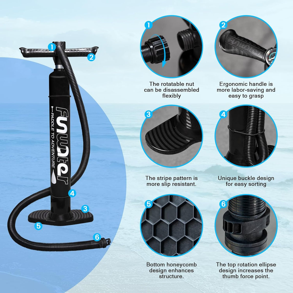 FunWater Inflatable Ultra-Light Stand Up Paddle Board for All Skill Levels with Premium SUP Paddleboard Accessories,Non-Slip Comfort Deck for Youth & Adults
