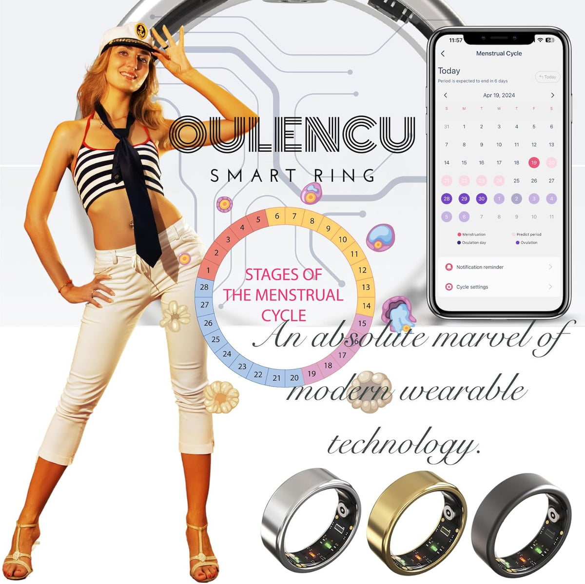 2025 Smart Ring for Women Men, Sleep Tracker Ring, Fitness Smart Ring, Activity Tracker,Sleep Monitor, Stress/Heart Rate/Women's Calories Steps Tracking-No APP Subscription (Gold, #8-57.0mm/2.24")