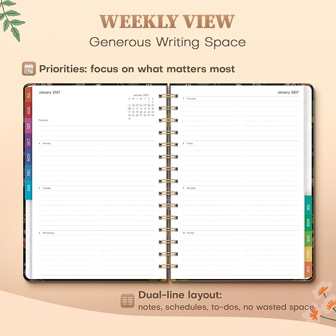 Planner 2026-2027 Weekly & Monthly Academic Planner, 6" x 8.3"