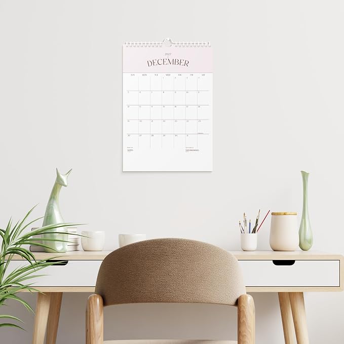 Karto Wall Calendar 2026-2027 11x17 in - Banner Pink