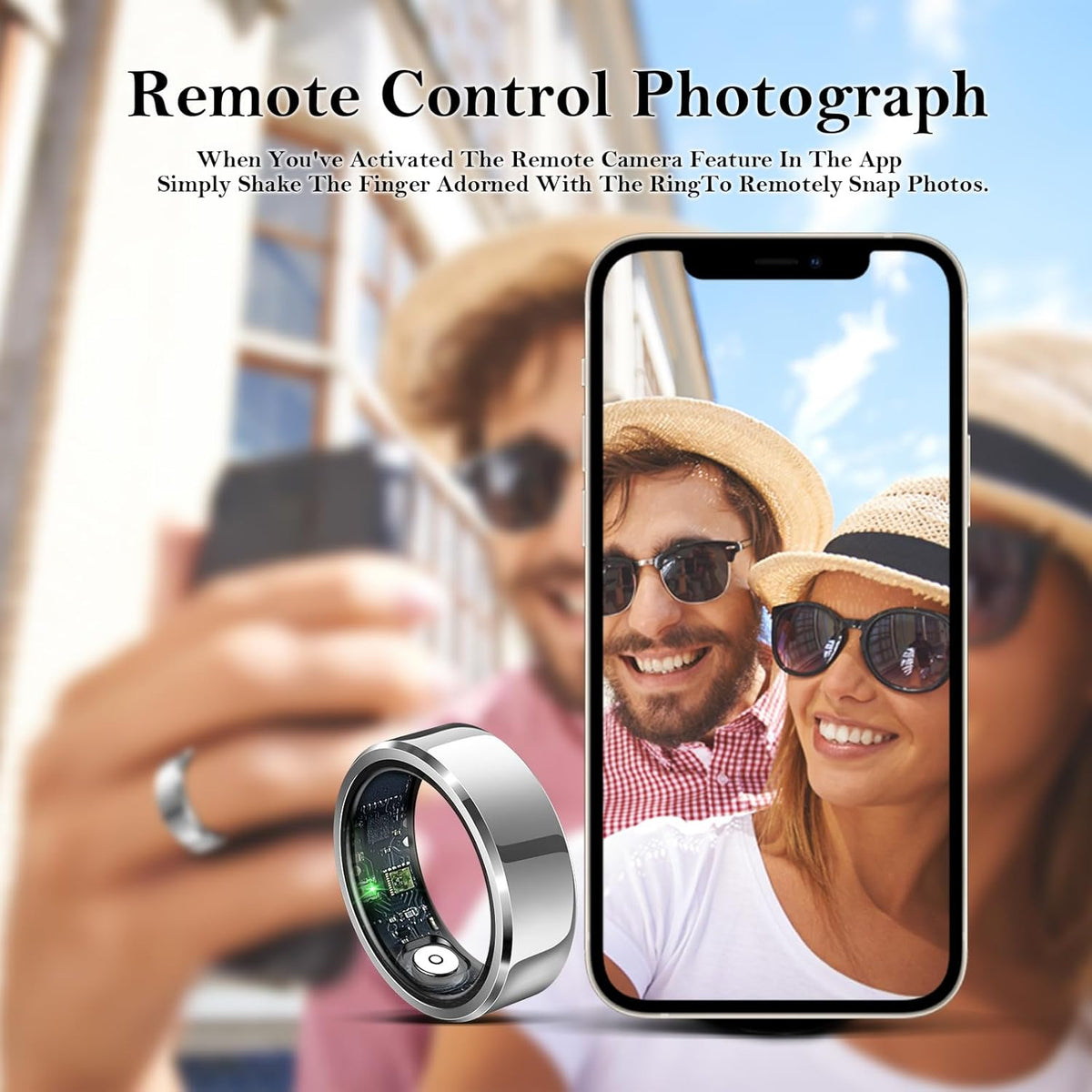 Smart Ring for Women Men-Wearable Fitness Tracker with Sleep Tracking Heart Rate Blood Oxygen Healthy Monitor Ring Activity Monitoring Steps Calories for Adult
