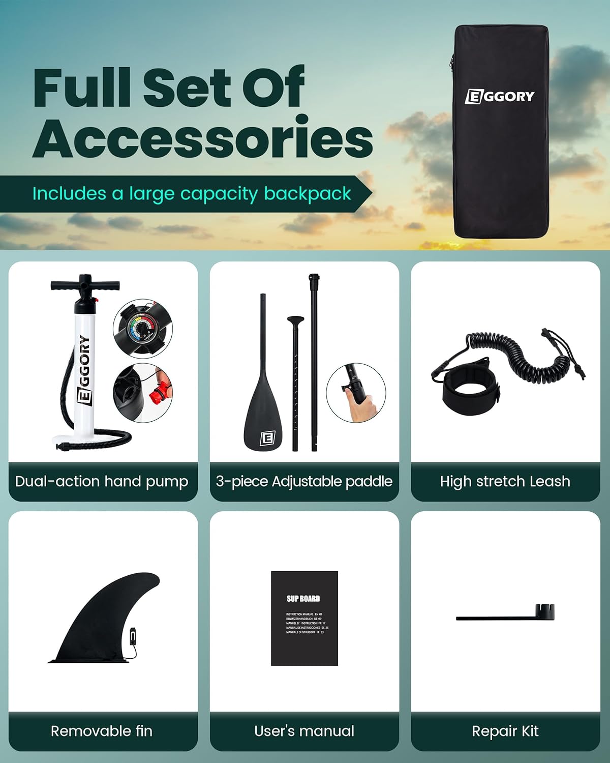 Inflatable Paddle Board,Stand Up Paddle Board Set, Extra Wide SUP Board with Removable Fin, Floating Paddle, Hand Pump, Waterproof Phone Pouch,Traveling Board