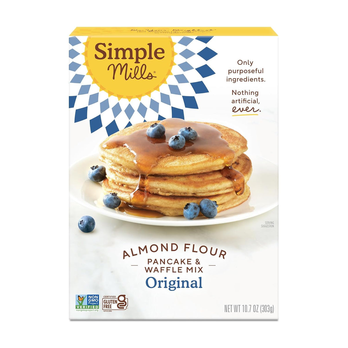 Simple Mills Almond Flour Pancake Mix & Waffle Mix, Gluten Free, Made with whole foods, (Packaging May Vary), 10.7 Ounce (Pack of 1)