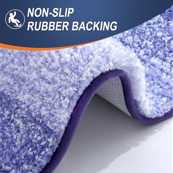 OLANLY Bathroom Runner Rugs Mat 70x24, Extra Soft Absorbent Microfiber Bath Rugs, Rubber Backing, Quick Dry, Washable Long Bath Mats for Bathroom, Tub and Shower, Home Decor Accessories, Blue-Violet