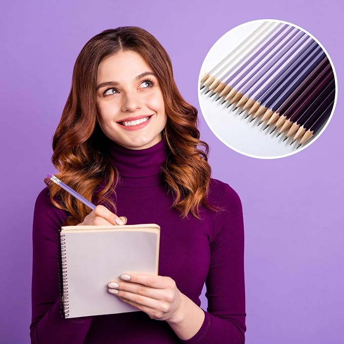 TecUnite 120 Pcs #2 HB Pencils with Eraser,Purple Series