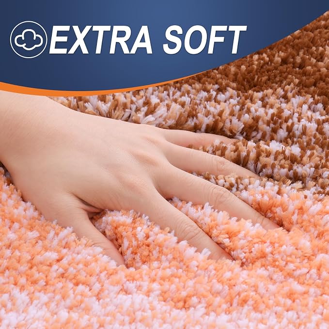 OLANLY Large Bathroom Rugs Mat 40x24, Extra Soft Absorbent Microfiber Bath Rugs, Rubber Backing, Quick Dry, Machine Washable Bath Mat for Bathroom Floor, Tub and Shower, Home Decor Accessories, Orange