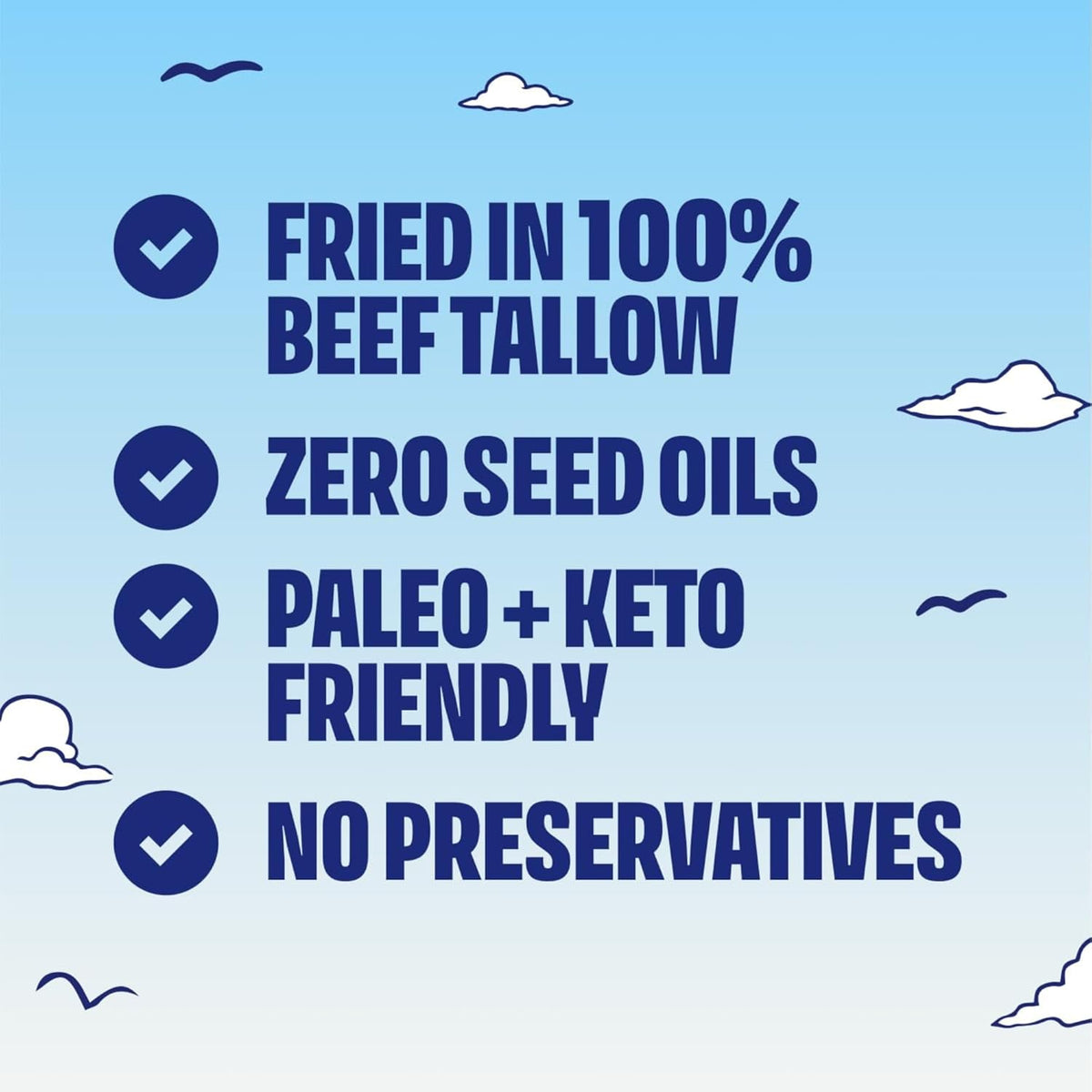 Tasty Nate’s Beef Tallow Potato Chips - Original Sea Salt, Fried in 100% Beef Tallow - Seed Oil Free Chips, Paleo Snacks for Adults, 7oz Bag - Pack of 2