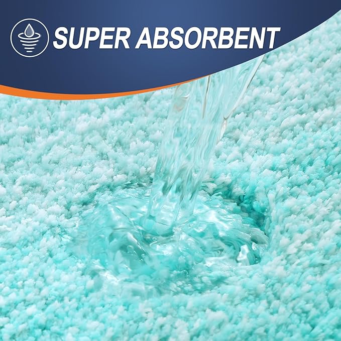 OLANLY Bathroom Runner Rugs Mat 47x17, Extra Soft Absorbent Microfiber Bath Rugs, Rubber Backing, Quick Dry, Washable Long Bath Mats for Bathroom Floor, Tub and Shower, Home Decor Accessories, Teal