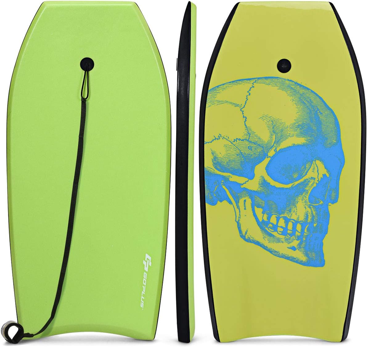Goplus 41''/37''/33'' Lightweight Body Board for Beach, Surf Board with EPS Core, XPE Deck, HDPE Slick Bottom, Wrist Leash, Bodyboard for Kids Adults Surfing