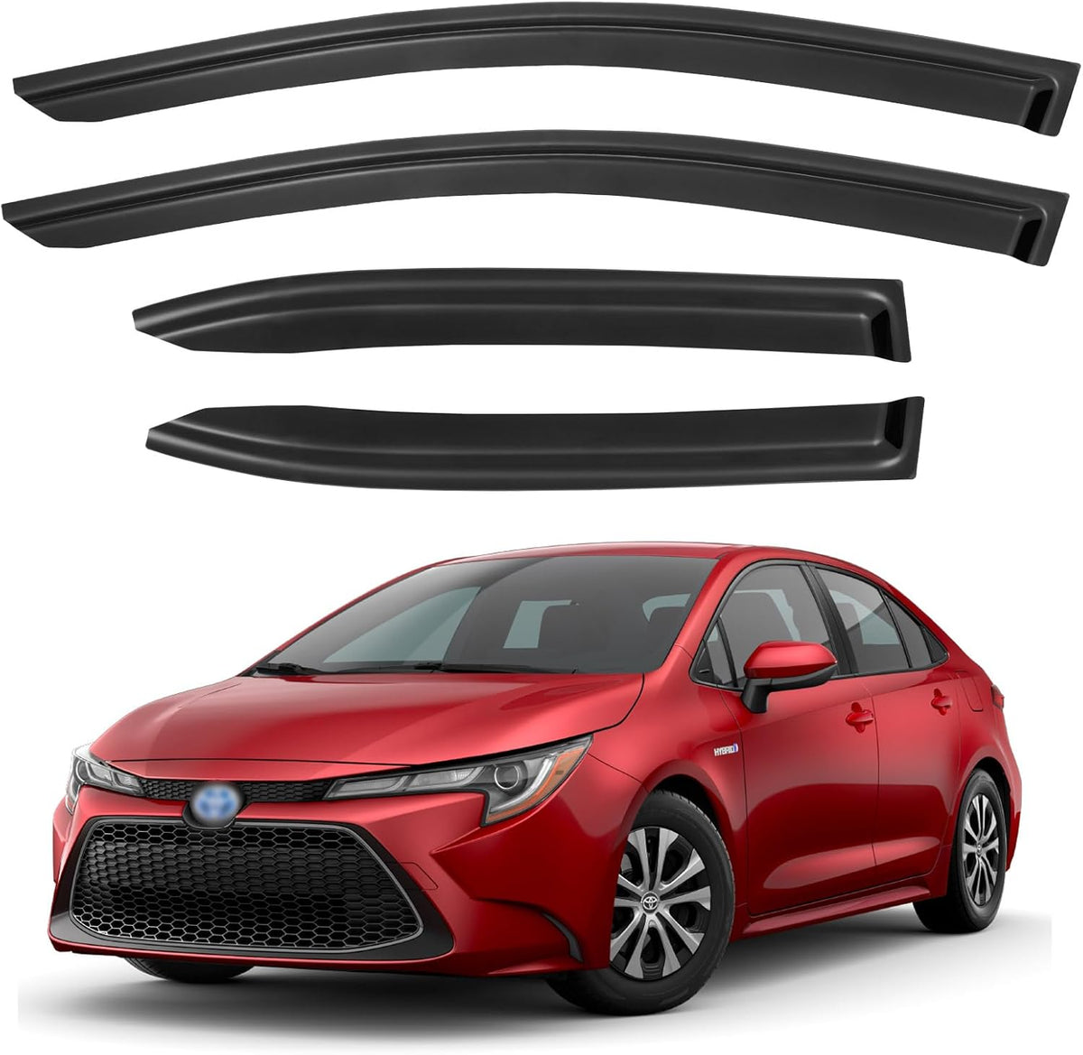 Window Visors Rain Guards Shield for 2019-2025 Toyota Corolla Sedan, Out-Channel Window Vent Wind Deflectors Visors Shades for 19-25 Corolla Sedan