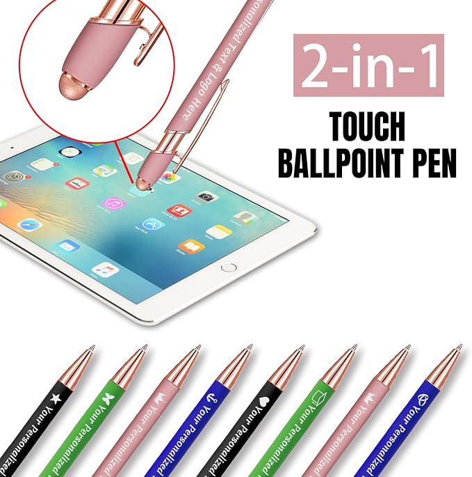 STREADVE 150 Personalized Custom Pens Engraved Writing Pen with Name Logo, Customized Promotional Items Stylus Pen Gifts for Men Women Realtor Business Reunion Wedding