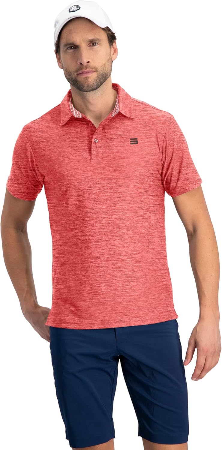 Three Sixty Six Golf Shirts for Men - Dry Fit Short-Sleeve Polo, Athletic Casual Collared T-Shirt