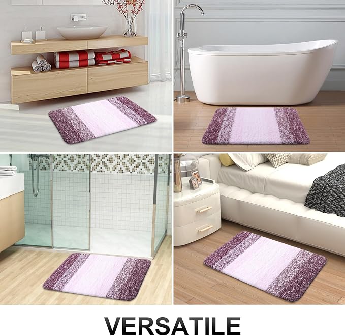 OLANLY Large Bathroom Rugs Mat 44x32, Extra Soft Absorbent Microfiber Bath Rugs, Rubber Backing, Quick Dry, Machine Washable Bath Mats for Bathroom Floor, Tub and Shower, Home Decor Accessories, Mauve