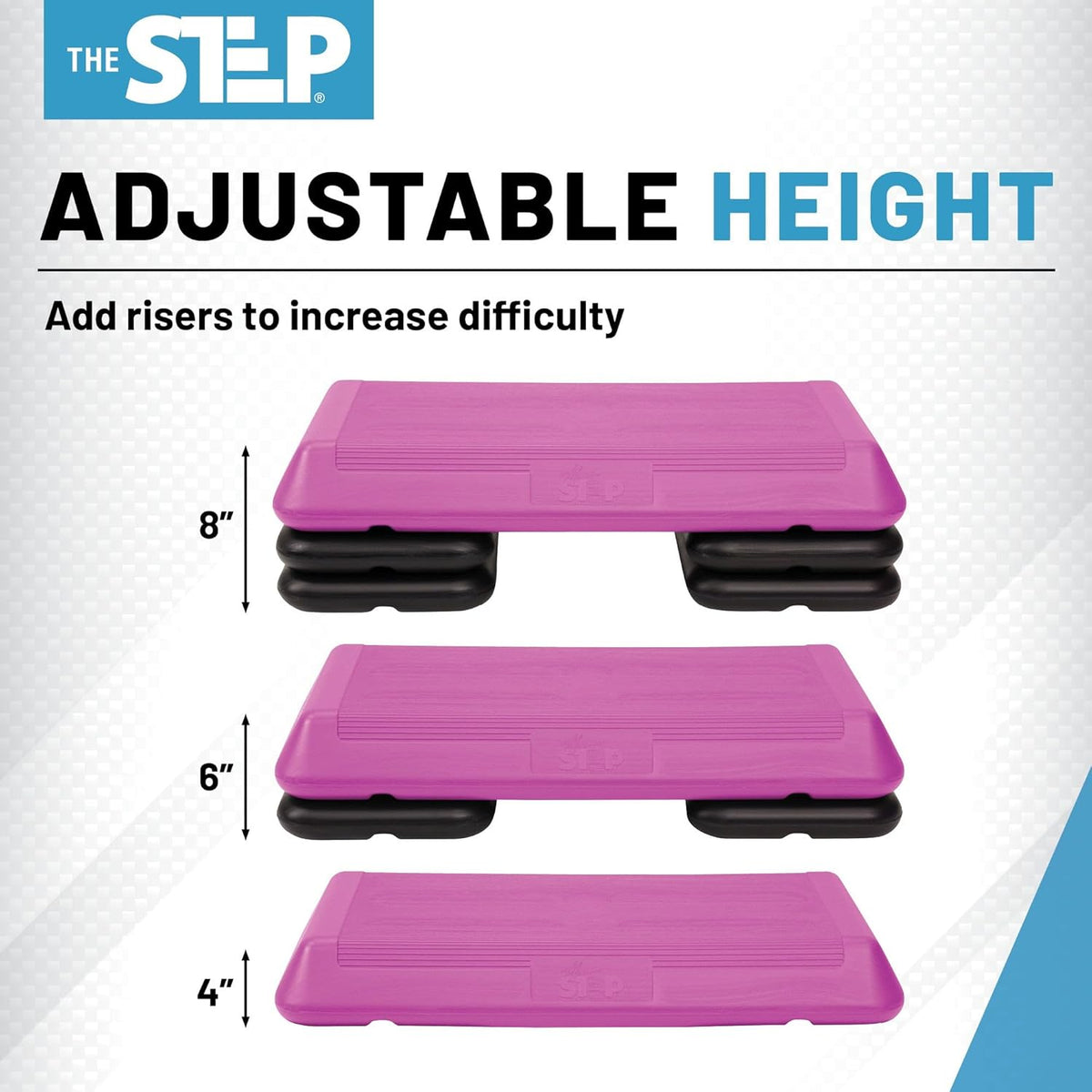 Freestyle STEP Exercise Step Platform, Circuit Size Stepper for Exercise at Home with 2 Risers