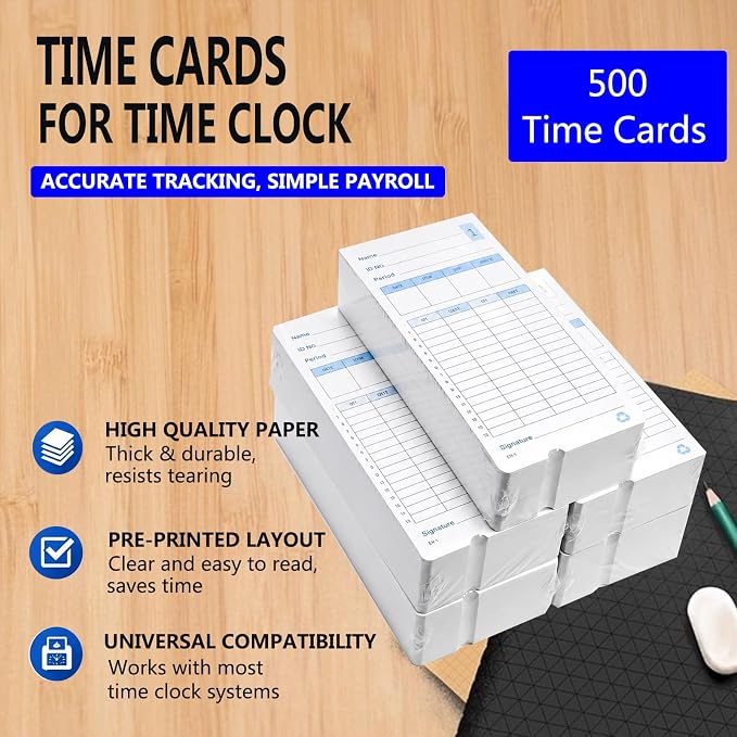 （100pack）E14（E14-100）Time Cards for Lathem Model 400E Time Clock