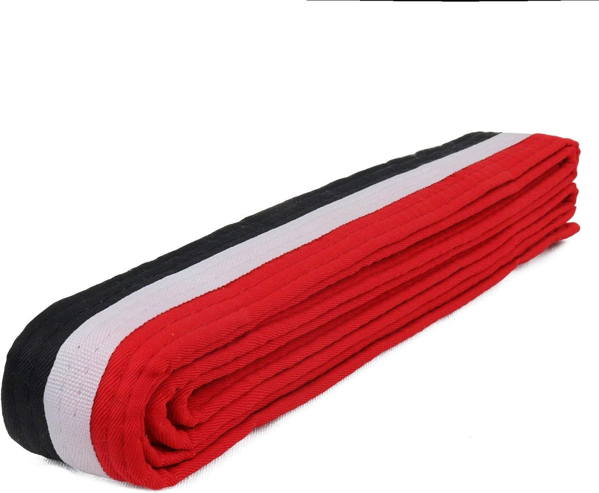 AAMA Color Belts with White Stripe for Martial Arts - Taekwondo Karate Judo