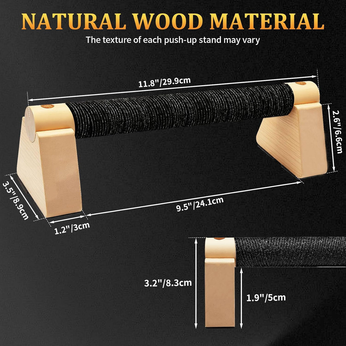 Parallettes Bars - Wooden Calisthenics Equipment for Handstand Training, Push Up Bars & Calisthenics Bar - Handstand Bars and Pushup Handles for Men