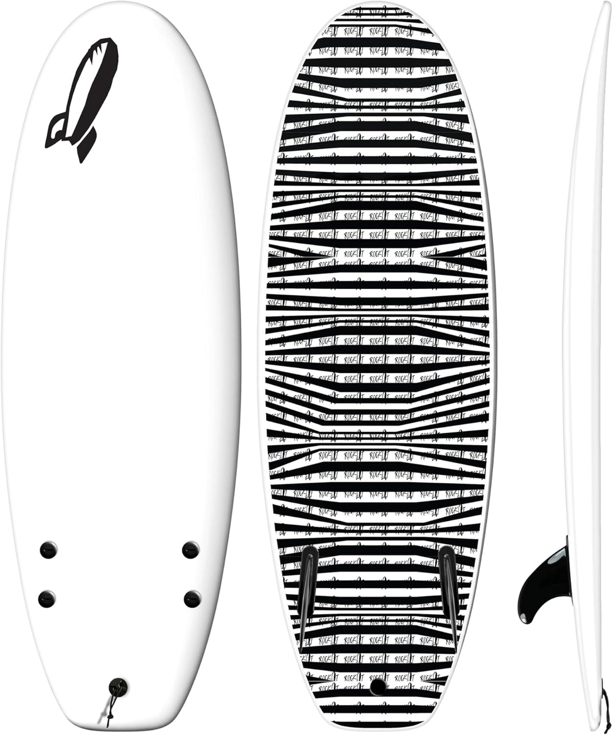 Rock-It 4'10" CHUB Soft Top Surfboard - Kids & Mini, Easy to Paddle & Maneuverable for Beginners