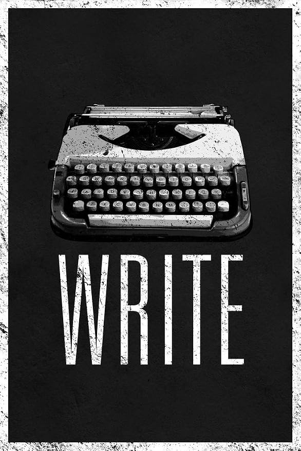 Write Typewriter Poster ELA Classroom Decor for Middle School High School English Language Arts Must Have Writing Posters Cool Wall Art Print 24x36