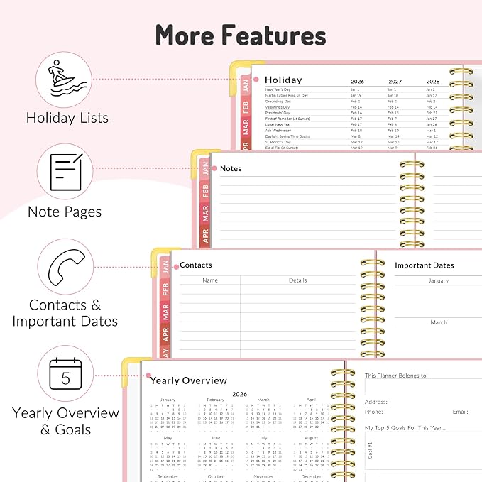 Jul 2026 - Dec 2027 Planner, Forvencer 18 Month Planner 2026-2027, 8.5"x11"