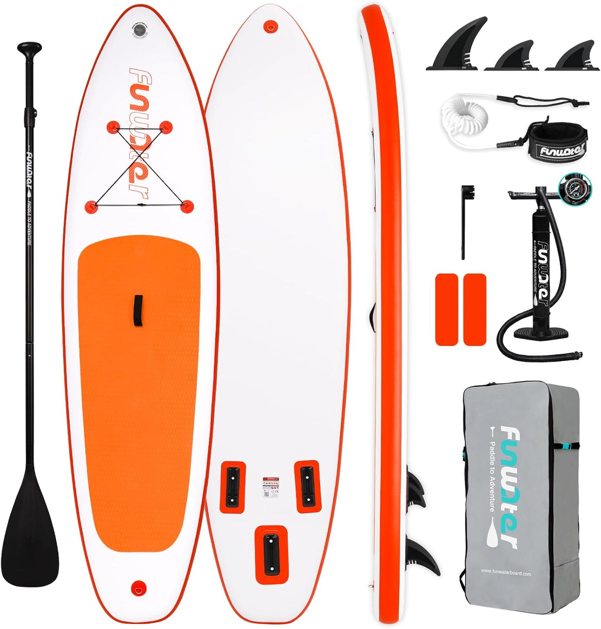 FunWater Inflatable Ultra-Light Stand Up Paddle Board for All Skill Levels with Premium SUP Paddleboard Accessories,Non-Slip Comfort Deck for Youth & Adults