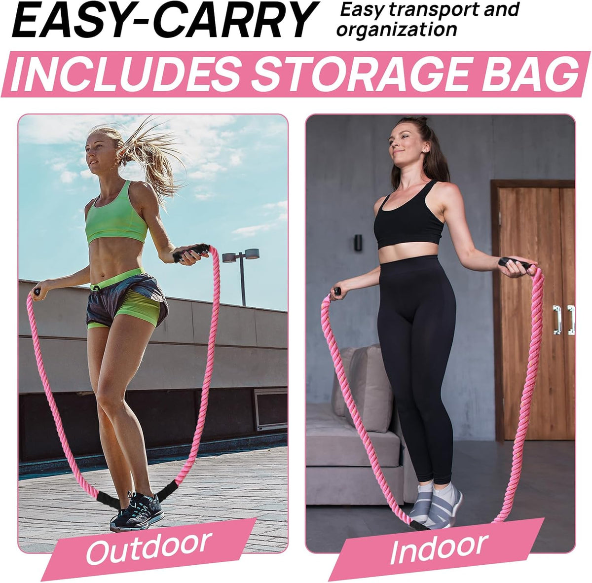 Weighted Jump Rope for Fitness – Heavy Skipping Rope for Women & Adults, Ideal for Home Gym Workouts, Strength Training, Weight Loss, and Boxing