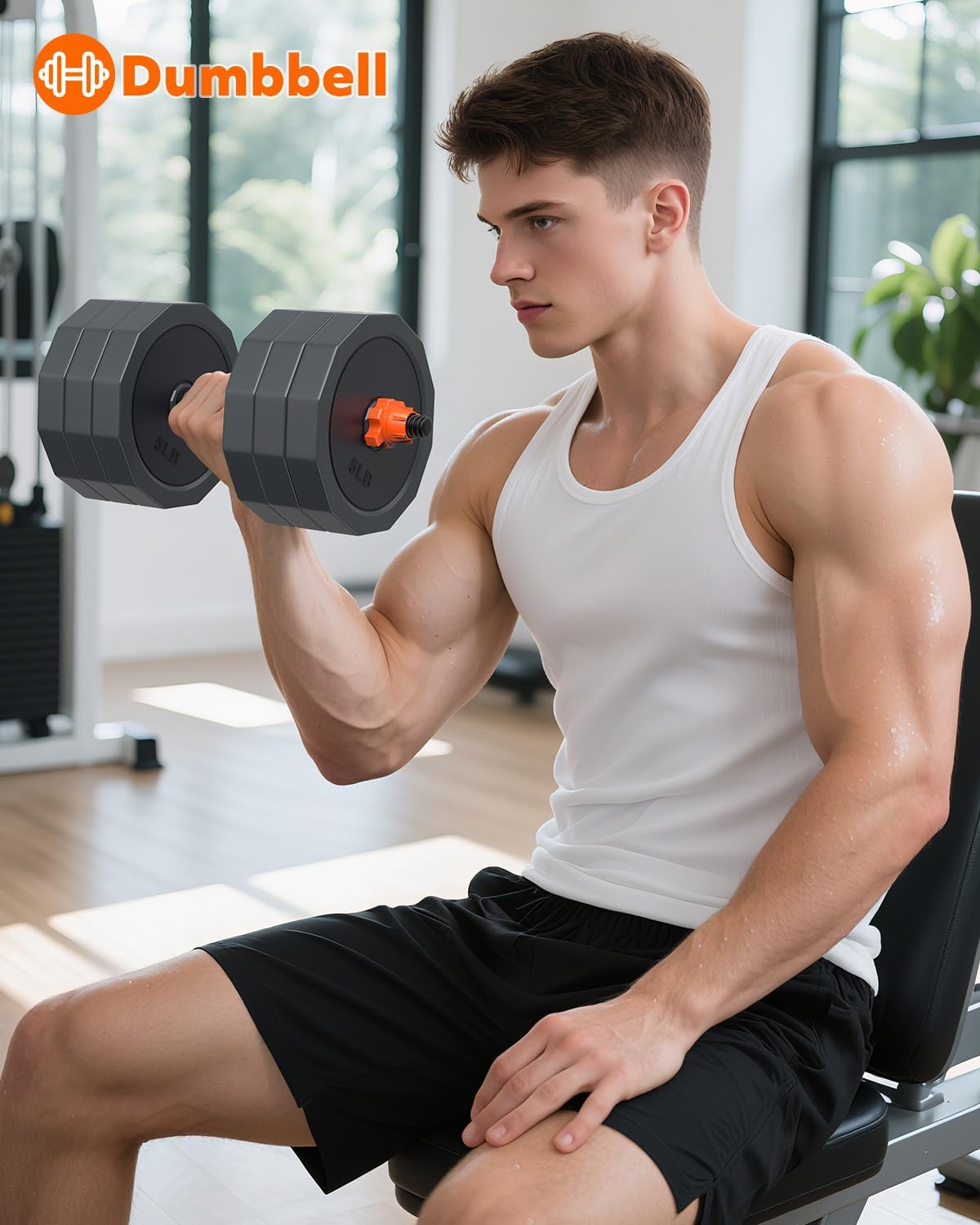 Adjustable Dumbbells Set, 45/65/85 lbs Free Weight Set with Connector, 4 in1 Dumbbells Set for Home Gym Workout