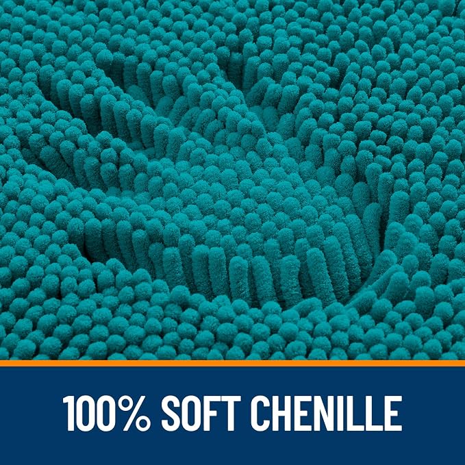 OLANLY Large Bathroom Rugs 59x35, Extra Soft Absorbent Chenille Bath Rugs, Rubber Backing Quick Dry, Machine Washable Bath Mats for Bathroom Floor, Tub and Shower, Home Decor Accessories, Deep Lake
