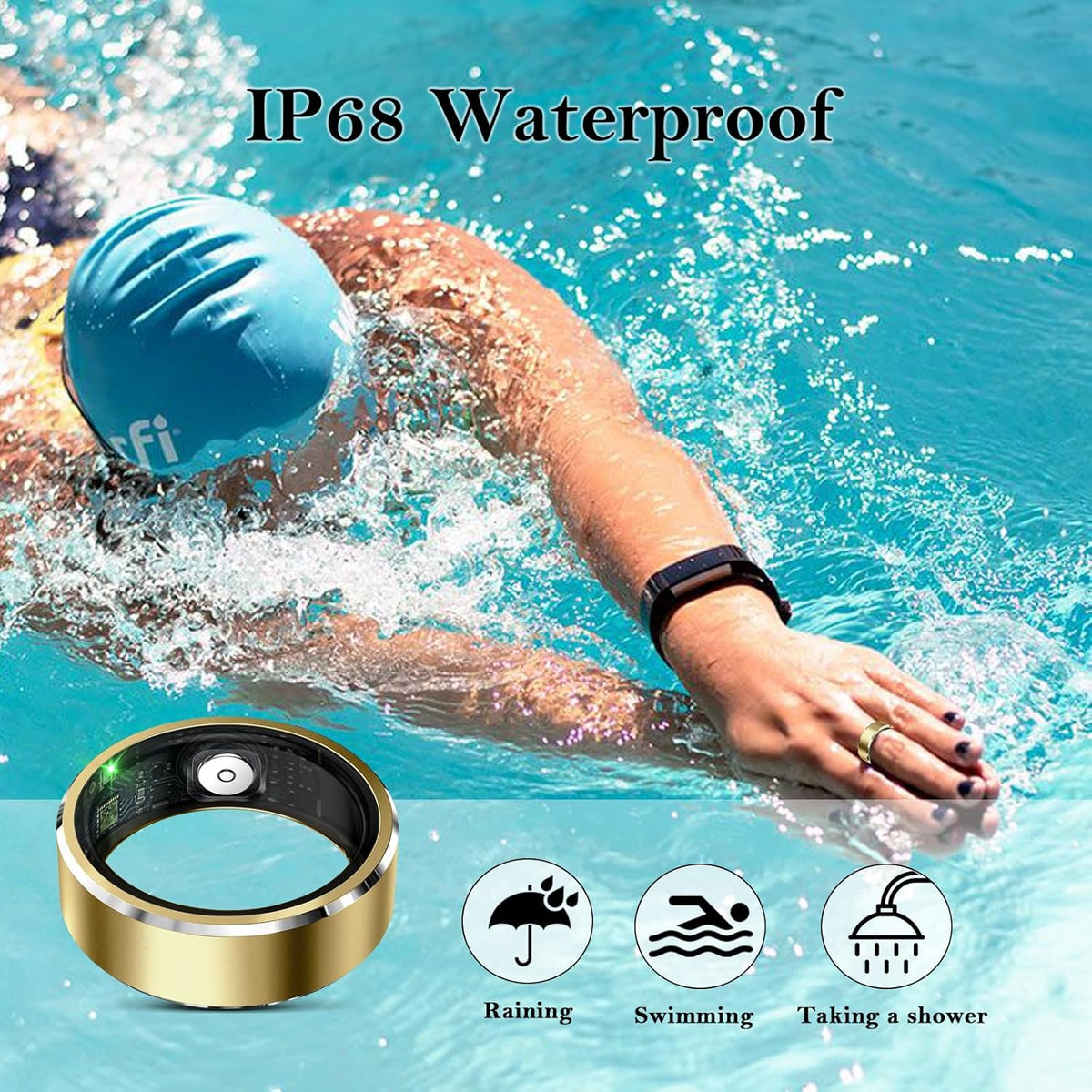 Smart Ring for Women Men-Wearable Fitness Tracker with Sleep Tracking Heart Rate Healthy Monitor Ring Activity Monitoring Steps Calories