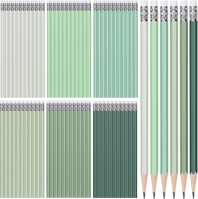 TecUnite 120 Pcs #2 HB Pencils with Eraser,Green Series