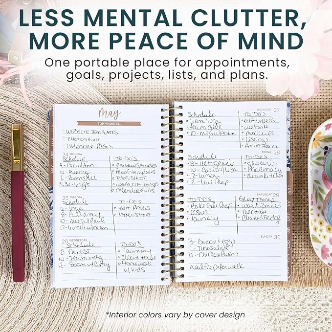 bloom daily planners 2027 Pocket Planner (January 2027 - December 2027) - 4” x 6” MINI Weekly Monthly Agenda Organizer & Calendar Year Book - Moody Floral