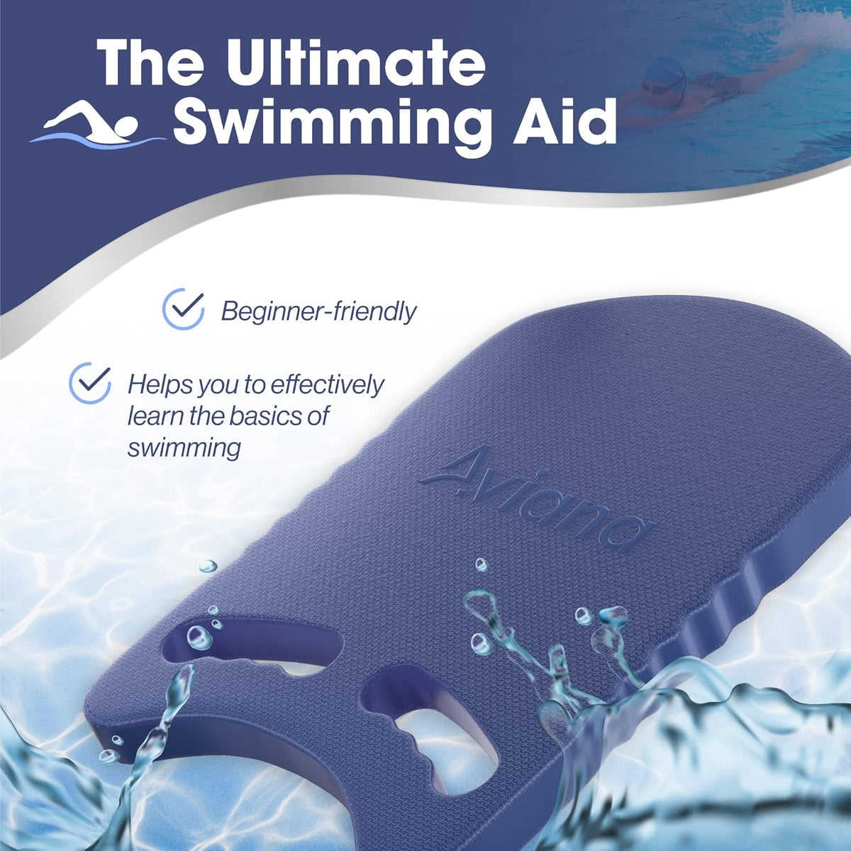 Kickboard Adult & Youth Swim Buoy Aid Leg Kick Exercise Training Float for Swimming Pool or Open Water Foam Equipment | High Buoyancy | Non-Slip | EVA Material & BPA Free