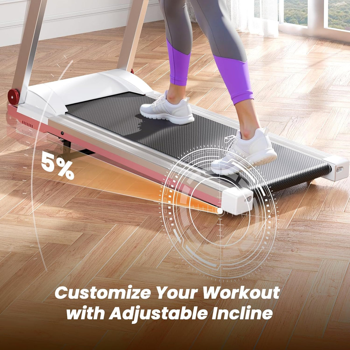 Treadmills for Home, 4-in-1 Foldable Treadmill with Incline, 300 LBS Capacity Running Treadmills for Home Small Spaces with Handles, 3.0 HP Folding Treadmill with Smart APP