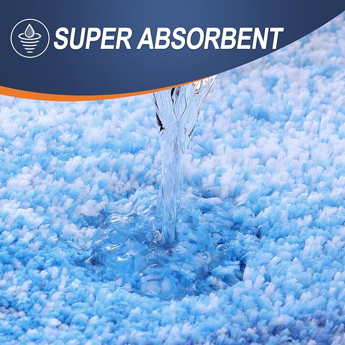 OLANLY Large Bathroom Rugs Mat 45x27, Extra Soft Absorbent Microfiber Bath Rugs, Rubber Backing, Quick Dry, Washable Bath Mats for Bathroom, Tub and Shower, Home Decor Accessories, Light Royal Blue
