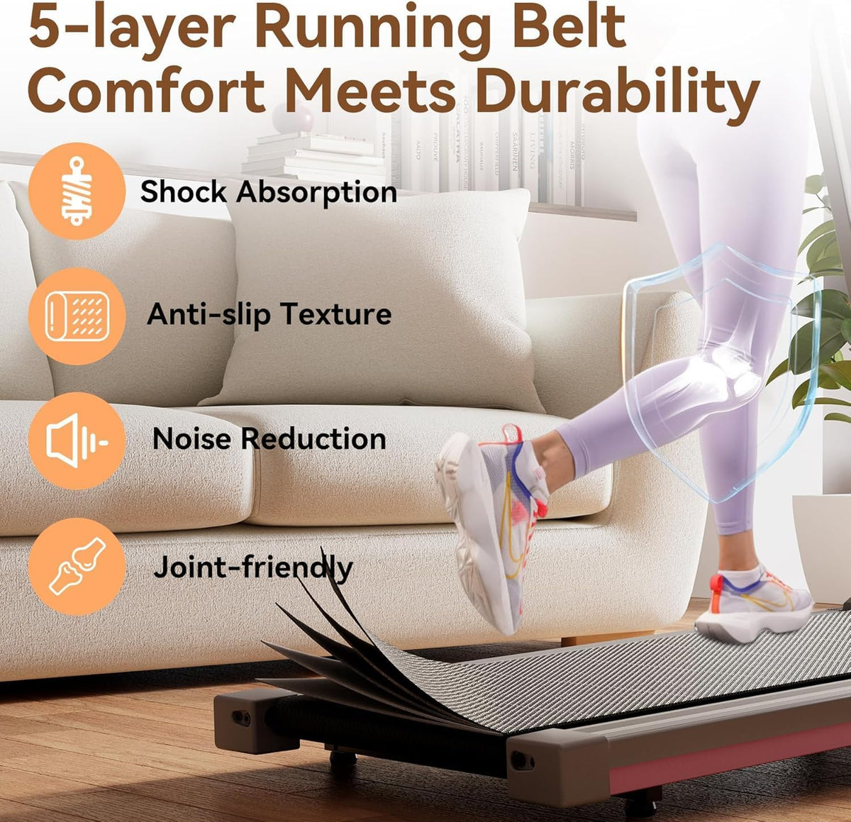 Treadmills for Home, 4-in-1 Foldable Treadmill with Incline, 300 LBS Capacity Running Treadmills for Home Small Spaces with Handles, 3.0 HP Folding Treadmill with Smart APP