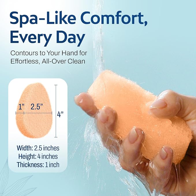 HartFelt 2ct Tear Drop Gentle Face Scrubber for Women | Reusable Facial Sponges for Daily Cleansing | Facial Exfoliating Pads for Removing Dead Skin, Dirt & Makeup | Made in USA