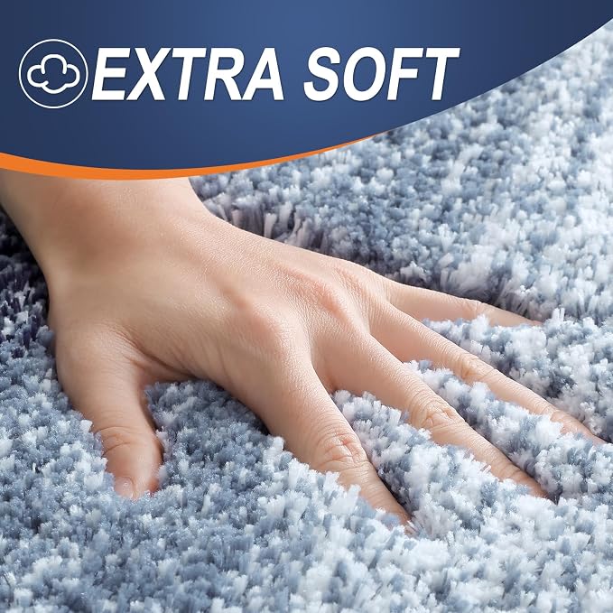 OLANLY Large Bathroom Rugs Mat 40x24, Extra Soft Absorbent Microfiber Bath Rugs, Rubber Backing, Quick Dry, Washable Bath Mats for Bathroom Floor, Tub and Shower, Home Decor Accessories, Airy Blue