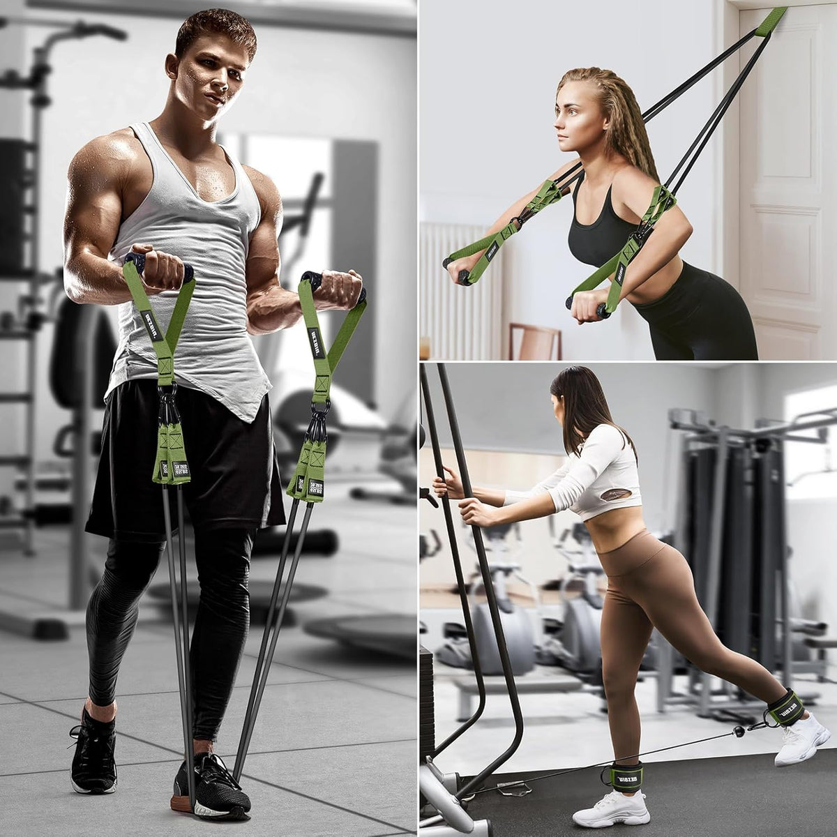Heavy Resistance Bands for Working Out, 300lbs/360lb/420lb Exercise Bands Workout Bands with Handles, Door Anchor, Ankle Straps, Home Gym Workout Equipment for Men Fitness Strength Training Stretching