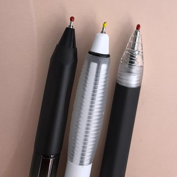 Fengtaiyuan Retractable Gel Pens, 0.5mm Black Ink ST Fine Point, Quick Dry No Smudge 3 Styles (Silent Click/Ergonomic Triangular Grip) for School Office Exam Note Taking, 18 Pack