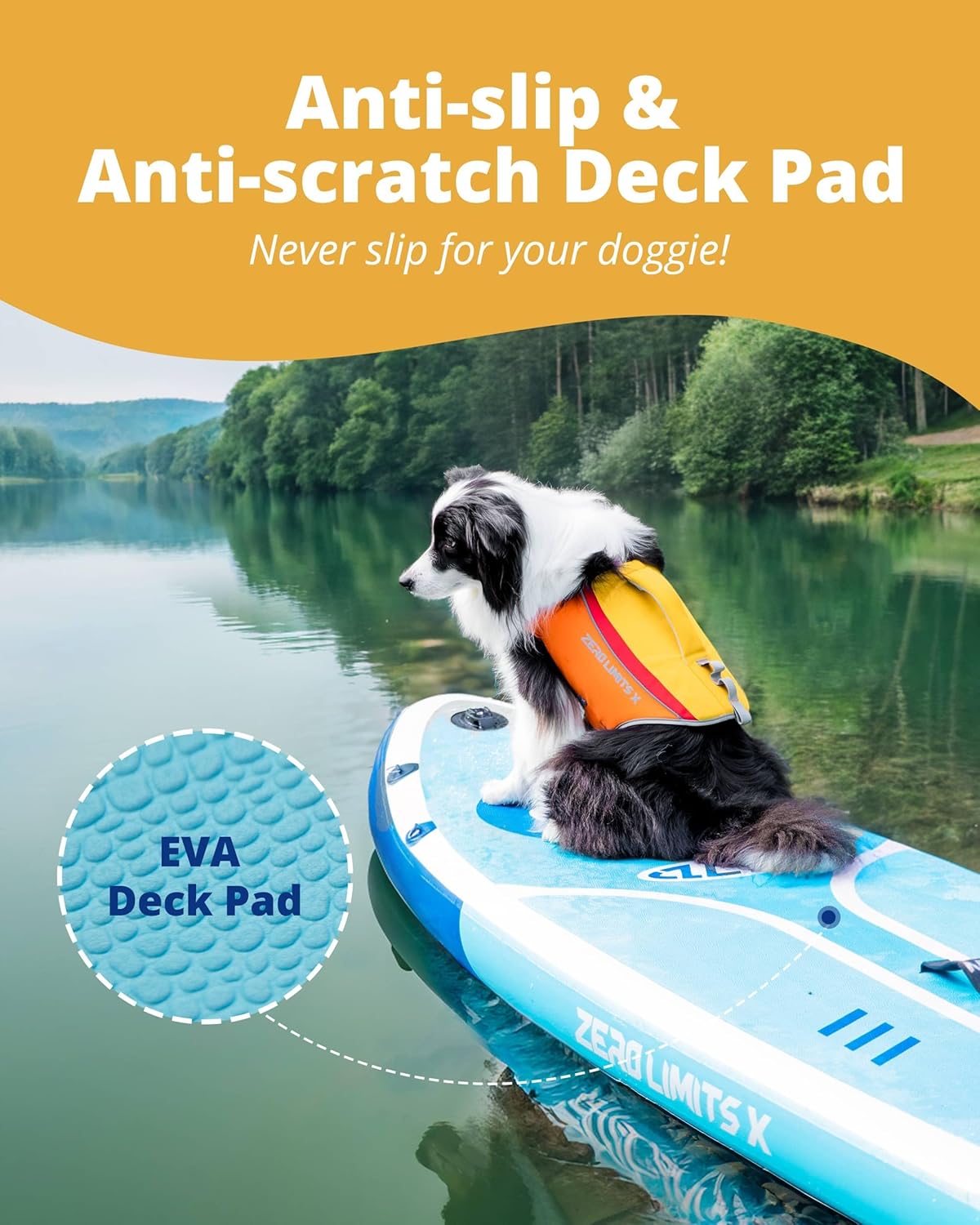 ZLX Inflatable Stand Up Paddle Board, 10'6" SUP Non-Slip Stable Deck Pad, Unique Center Fin, Premium Accessories, Portable Paddleboard for Adults, Beginners, All Skill Levels