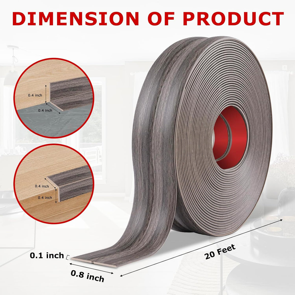 Flexible Wall Corner Protector Moulding Trim Peel and Stick Wall Corner Guards Edge Protector Self Adhesive Molding Trim Strip for Edge Ceiling (Brown Walnut Wood Grain, 0.8 in x 20 Ft)