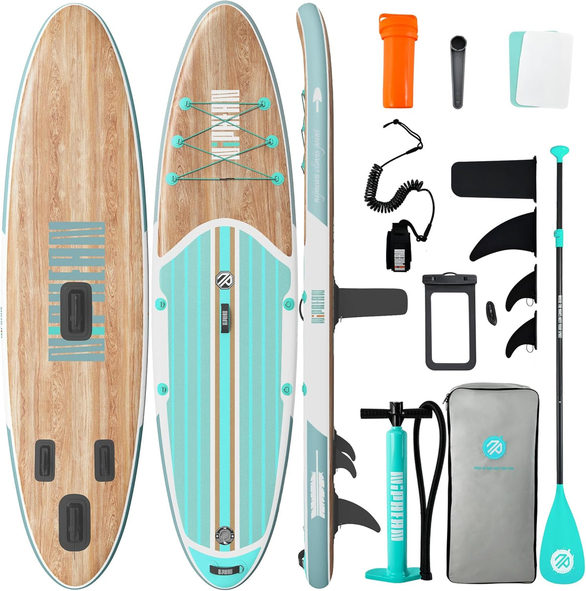 Niphean Inflatable Stand Up Paddle Board with SUP Accessories, Anti-Slip EVA Deck, 10’6’’ Inflatable Paddle Boards for Adults & Youth of All Skill Levels