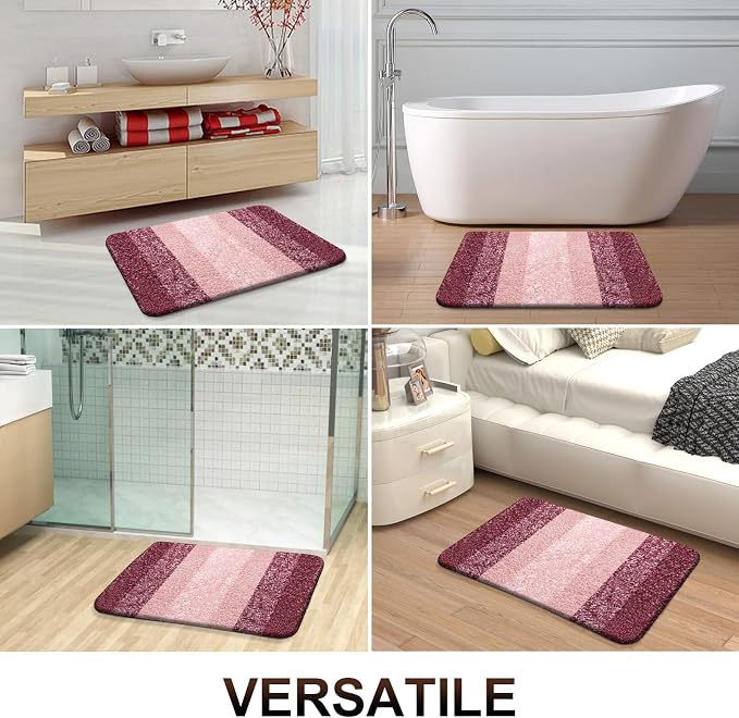 OLANLY Large Bathroom Rugs Mat 54x24, Extra Soft Absorbent Microfiber Bath Rugs, Rubber Backing, Quick Dry, Machine Washable Bath Mats for Bathroom Floor, Tub and Shower, Home Decor Accessories, Red