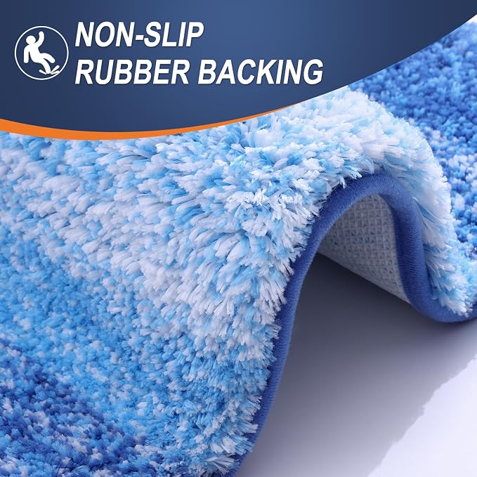 OLANLY Bathroom Rugs Mat 30x20, Extra Soft Absorbent Microfiber Bath Rugs, Rubber Backing, Quick Dry, Washable Bath Mats for Bathroom Floor, Tub and Shower, Home Decor Accessories, Light Royal Blue